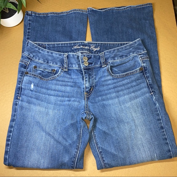 American Eagle Stretch Artist Wide Leg Jeans Size 8 - Picture 11 of 11